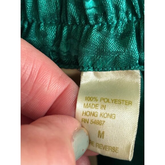 Victorias Secret Gold Label Womens Emerald Green  Floral Sheer Pajamas Set VTG - Picture 10 of 12